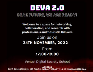 Invitation to the D-Eva Multiplier Event at Digital Society School in Amsterdam, on November 24th, 2022